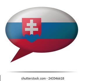 Illustration Speech Bubble Flag Slovakia