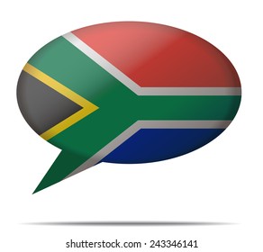 Illustration Speech Bubble Flag South Africa