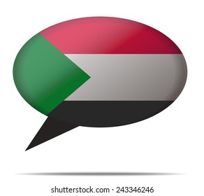 Illustration Speech Bubble Flag Sudan