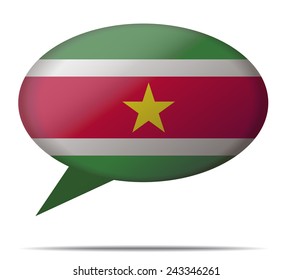 Illustration Speech Bubble Flag Suriname