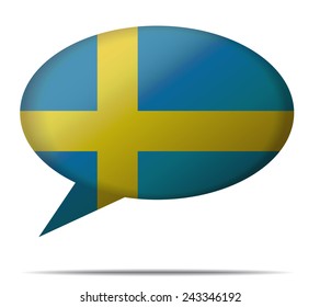 Illustration Speech Bubble Flag Sweden