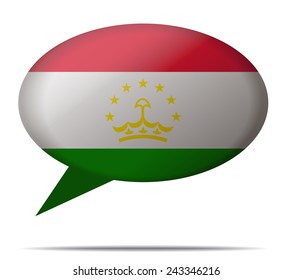 Illustration Speech Bubble Flag Tajikistan
