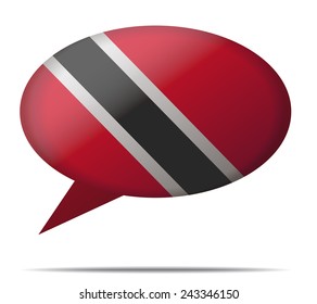 Illustration Speech Bubble Flag Trinidad and Tobago