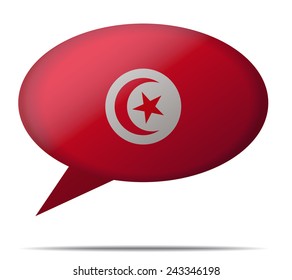 Illustration Speech Bubble Flag Tunisia