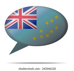 Illustration Speech Bubble Flag Tuvalu