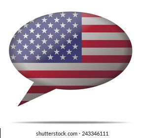 Illustration Speech Bubble Flag United States