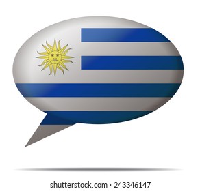 Illustration Speech Bubble Flag Uruguay