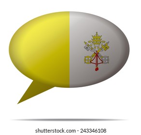 Illustration Speech Bubble Flag Vatican City