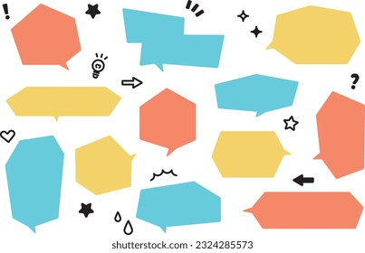 Illustration of a speech bubble made of straight lines.