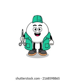 Illustration des Maskottchens der Sprachblase als Chirurg, Charakterdesign
