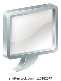 Illustration of a speech bubble with metal surround