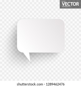 illustration of speech bubble with shadow looking like sticker with transparency in vector file