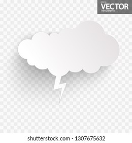 illustration of speech bubble with shadow looking like sticker with transparency in vector file