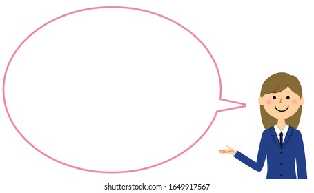 It is an illustration of a speech bubble of a student explaining.