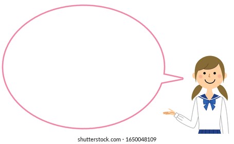 Es ist eine Illustration einer Sprechblase eines Schülers, der erklärt.
