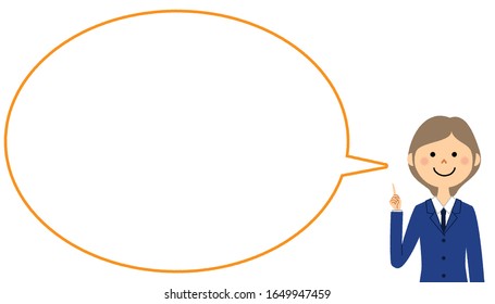 Illustration einer Sprechblase eines Schülers, der einen Finger erhoben.