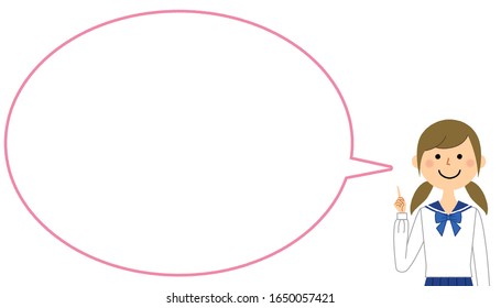 Illustration einer Sprechblase eines Schülers, der einen Finger erhoben.
