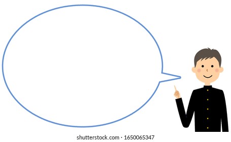 Ilustración de una burbuja de habla de un estudiante que levantó un dedo.