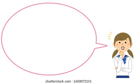It is an illustration of a speech bubble of a student who noticed.