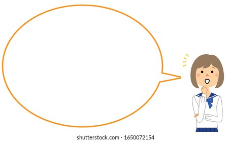It is an illustration of a speech bubble of a student who noticed.