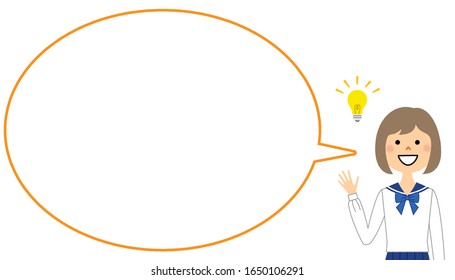 It is an illustration of a speech bubble of a student who was inspired.