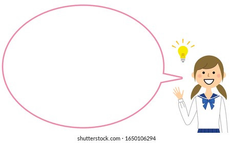 It is an illustration of a speech bubble of a student who was inspired.