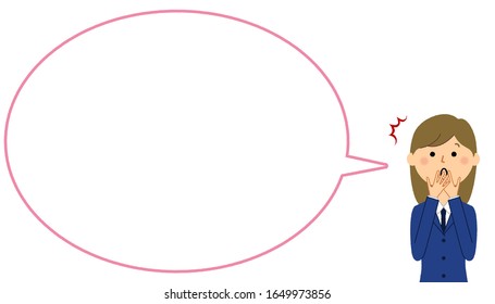 Ilustración de una burbuja de discursos de un estudiante sorprendido.