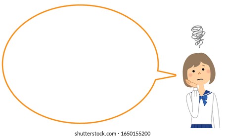 It is an illustration of a speech bubble of a troubled student.