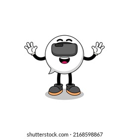 Ilustración de la burbuja de voz con auriculares vr, diseño de caracteres