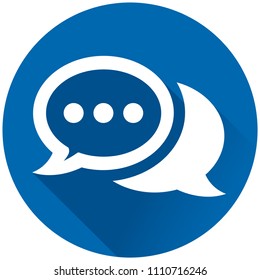 Illustration of speech bubbles circle blue icon