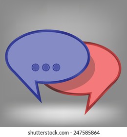  illustration  with speech bubbles on grey  background