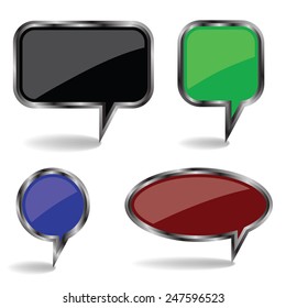 illustration  with speech bubbles on white  background