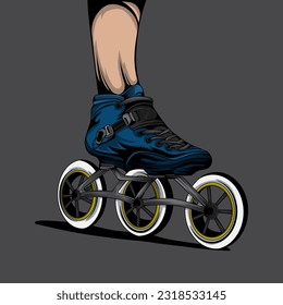 illustration of speed inline skates