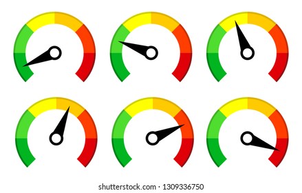Illustration of a speed meter on a white background. In flat style