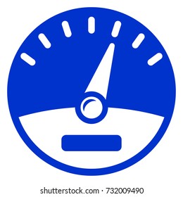 Illustration of speedometer blue circle icon