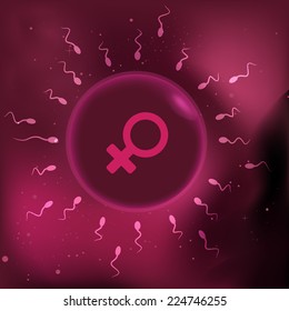 illustration of sperm and egg cell. 