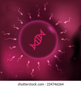 illustration of sperm and egg cell. 