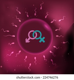 illustration of sperm and egg cell. 