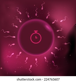 illustration of sperm and egg cell. 