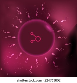 illustration of sperm and egg cell. 