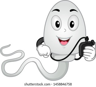 Illustration Sperm Mascot Holding Stopwatch Timer Stock Vector (Royalty ...