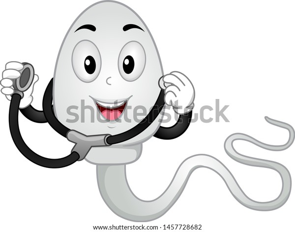 Illustration Sperm Mascot Wearing Stethoscope Stock Vector (Royalty ...