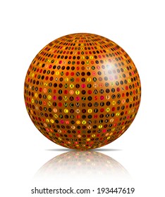 Illustration of spherical color data in color points