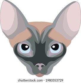 Illustration of a sphinx cat. Colorful vector illustration Fashion cat T-shirt stickers for kids, girls, teen