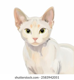 Illustration of a Sphynx Cat in Oil Paint Style for Artistic and Pet Designs Perfect for Pet portraits, art prints, unique artistic graphics