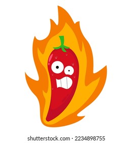 ilustración de picor, pimienta picante, demasiado picante