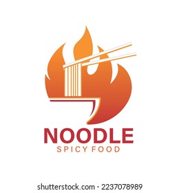 illustration of spicy noodle design logo vector