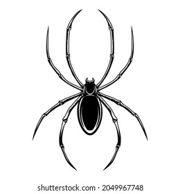 Illustration of spider. Design element for logo, label, sign, emblem, poster. Vector illustration
