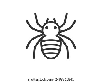 Illustration of a spider icon (line drawing).