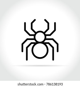 Illustration of spider icon on white background